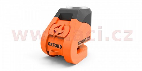 zámek kotoučové brzdy Scoot XD5, OXFORD - Anglie (oranžový/černý, průměr čepu 6 mm)
